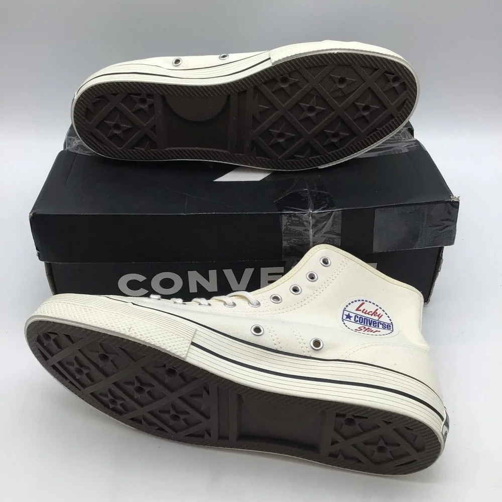 Converse Lucky Star High Top Egret Black Mens Size 9 Sneaker 163158C NEW - Picture 5 of 6